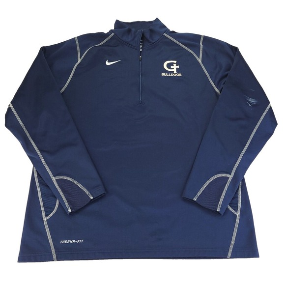 Nike Georgia Tech Yellow Jackets Shirt Mens XL Navy Blue Embroidered Logos‎ NCAA - Picture 1 of 12